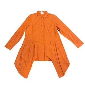 Metrostyle Asymmetrical Button Down Tunic Shirt Size XL Logan Artsy Bohemian